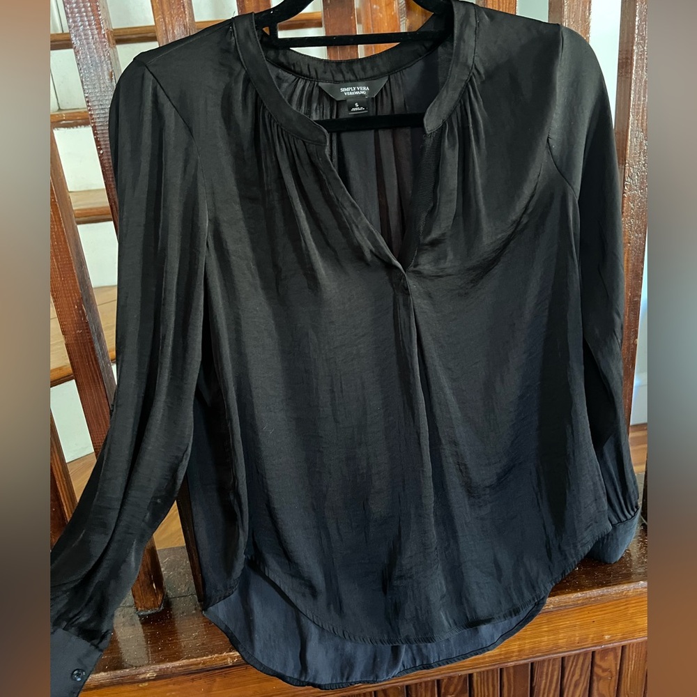 Sheer Black Long-sleeve Blouse